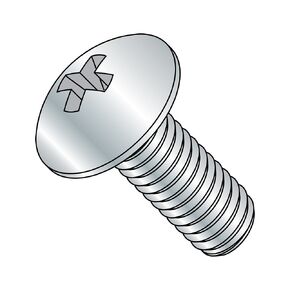 Small Parts 0807MPT Steel Truss Head Machine Screw, Zinc Plated Finish, Meets ASME B18.6.3, #2 Phillips, #8-32 Thread Size, 7/16" Length, Fully Threaded, Imported (Pack of 100)