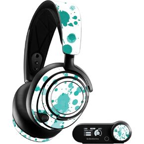 MightySkins Skin Compatible with SteelSeries Arctis Nova Pro - Teal Splatter | Protective, Durable, and Unique Vinyl Decal wrap Cover | Easy to Apply, Remove, and Change Styles | Made in The USA
