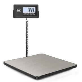 QP Shipping Scale, 440 lb/0.35 oz High Accuracy Digital Postal Scale, Postage Scale, Hold/Tare Function, Auto Off LCD Display, Lightweight Scale for Packages/Luggage/Pet, Battery & AC Adapter Included