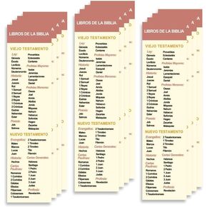 Spanish Christian 8X2inch Bookmark with The Books of The Bible Packs | Marcador en Español con Los Libros De La Biblia (Pack of 12)