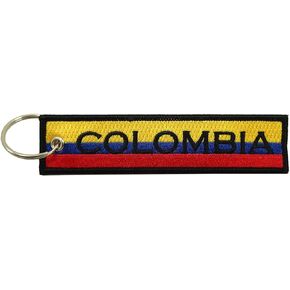 Colombia Flag Key Chain, 100% Embroidered