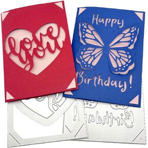2Pcs Metal Cutting Dies Flower Butterfly Love Stencils Scrapbooking Tool DIY Craft Embossing Template for Paper Card Making Photo Album Arts Supplies