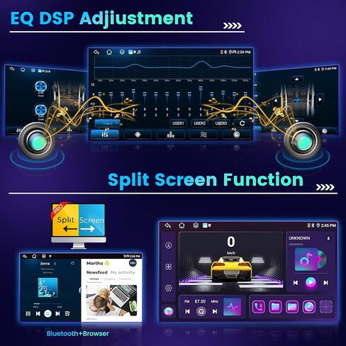 4+64GB for Honda Accord 8th 2008-2013 Android Car Radio with Wireless Apple Carplay Android Auto, Hikity 10.1'' Touch Screen Stereo 4G WiFi, GPS, Bluetooth 5.0, AM/FM/RDS, EQ DSP, Backup Camera MIC in Saudi Arabia