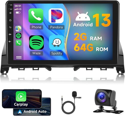 2G+64G Radio Apple Carplay for Mercedes Benz C-Class C180 C200 C230 C250 C300 C350 W204 S204 2006-2011 Android Car Stereo, Rimoody 9'' Touchscreen GPS WiFi Bluetooth FM WiFi Mirror Link Backup Camera in Saudi Arabia