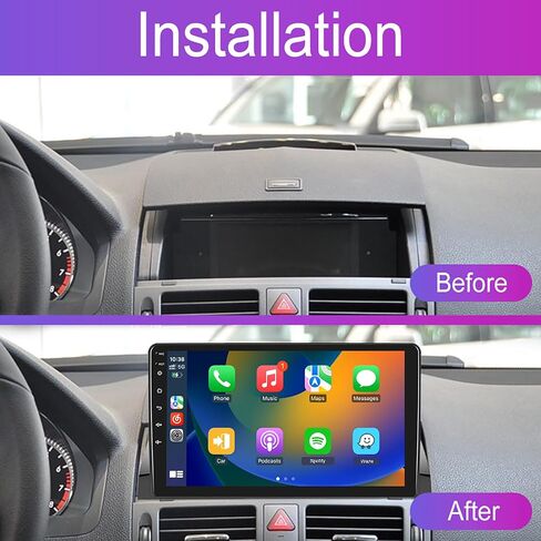 2G+64G Radio Apple Carplay for Mercedes Benz C-Class C180 C200 C230 C250 C300 C350 W204 S204 2006-2011 Android Car Stereo, Rimoody 9'' Touchscreen GPS WiFi Bluetooth FM WiFi Mirror Link Backup Camera in Saudi Arabia