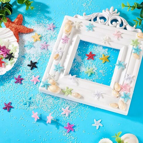 Cheriswelry 120Pcs Starfish Cabochon Ocean Animal Resin Flatback Cabochons 12 Colors 19mm for DIY Hair Clips Scrapbooking Phone Case Decor Supplies in Saudi Arabia