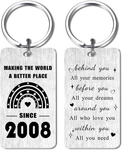 16th Birthday Gifts, Happy 16th Birthday Keychain for Girls 2008, Sweet Sixteen Birthday Decorations Rainbow Keychain, 16 Years Old Girl Birthday Gifts, 16 Yr Bday Present for Teen Girl in Saudi Arabia