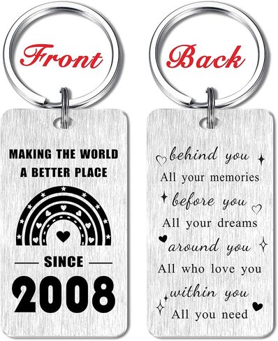 16th Birthday Gifts, Happy 16th Birthday Keychain for Girls 2008, Sweet Sixteen Birthday Decorations Rainbow Keychain, 16 Years Old Girl Birthday Gifts, 16 Yr Bday Present for Teen Girl in Saudi Arabia