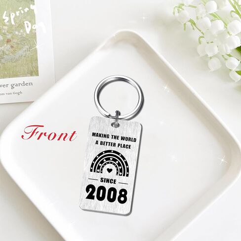16th Birthday Gifts, Happy 16th Birthday Keychain for Girls 2008, Sweet Sixteen Birthday Decorations Rainbow Keychain, 16 Years Old Girl Birthday Gifts, 16 Yr Bday Present for Teen Girl in Saudi Arabia
