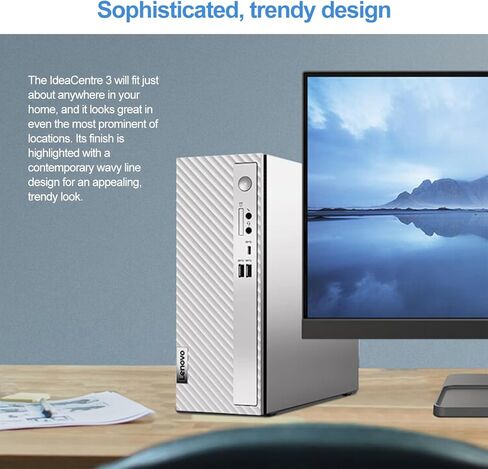 Lenovo IdeaCentre 3 SFF Business Desktop, Intel Celeron G6900, 16GB RAM, 2TB SSD, HDMI, VGA, Card Reader, Wired Keyboard & Mouse, Wi-Fi 6, Windows 11 Pro, Grey in Saudi Arabia