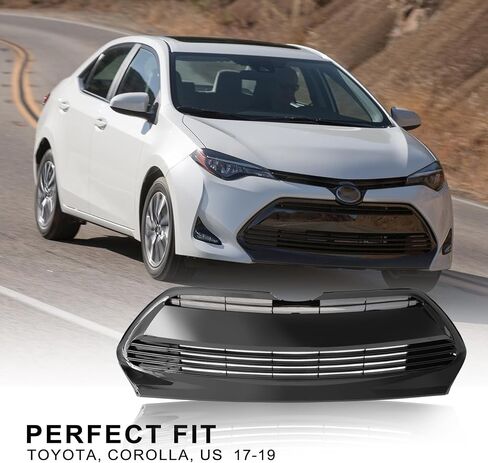 Shelita Front Lower Bumper Grille for Toyota Corolla 2014 2015 2016 with Edition 53102-02210 Glossy Black with Chrome Trim in Saudi Arabia