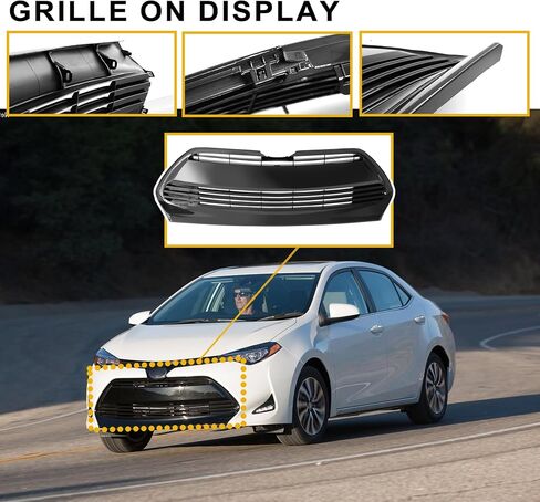 Shelita Front Lower Bumper Grille for Toyota Corolla 2014 2015 2016 with Edition 53102-02210 Glossy Black with Chrome Trim in Saudi Arabia