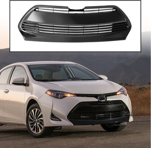 Shelita Front Lower Bumper Grille for Toyota Corolla 2014 2015 2016 with Edition 53102-02210 Glossy Black with Chrome Trim in Saudi Arabia