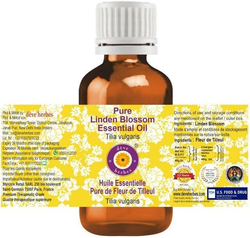 dève herbes Pure Linden Blossom Essential Oil (Tilia vulgaris) Steam Distilled 15ml (0.50 oz) in Saudi Arabia