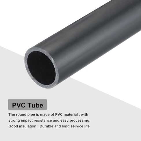 MECCANIXITY أنبوب دائري صلب PVC 22.2 مم (7/8 بوصة) ID 26 مم (1 بوصة) OD 350 مم رمادي داكن عالي التأثير لأنابيب المياه وحرف الكابلات in Saudi Arabia