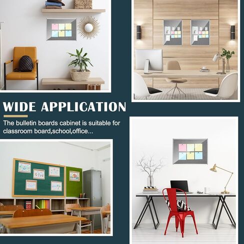 Gray Enclosed Bulletin Board Lockable Cork Case Notice Board Aluminum Framed Waterproof Locking Board Cabinet with Mounting Screws for School Class Office Wall Display Pictures 48x36 Inch in Saudi Arabia