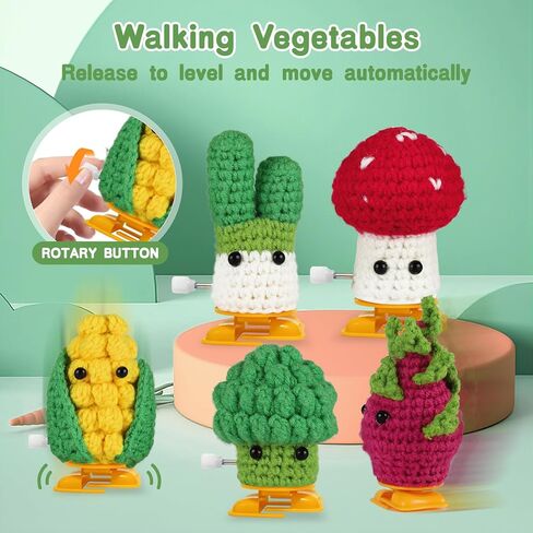 Tokidaring Crochetta Crochet Kit for Beginners - Crochet Starter Kit with Step-by-Step Video Tutorials, Learn to Crochet Kits for Adults and Kids, DIY Knitting Supplies vegetable fruit in Saudi Arabia