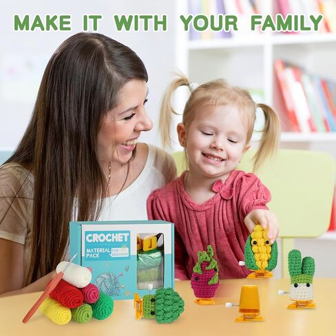 Tokidaring Crochetta Crochet Kit for Beginners - Crochet Starter Kit with Step-by-Step Video Tutorials, Learn to Crochet Kits for Adults and Kids, DIY Knitting Supplies vegetable fruit in Saudi Arabia