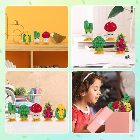 Tokidaring Crochetta Crochet Kit for Beginners - Crochet Starter Kit with Step-by-Step Video Tutorials, Learn to Crochet Kits for Adults and Kids, DIY Knitting Supplies vegetable fruit in Saudi Arabia