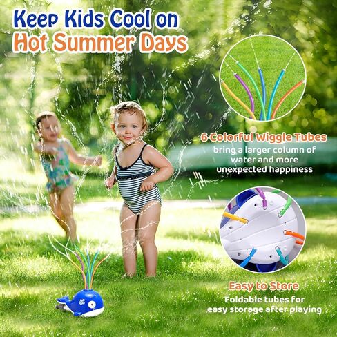 HeySplash Water Sprinkler Toy, Sprinkler for Kids Outdoor Play, Kids Sprinkler, Summer Water Toys for Kids, Splashing Fun for Outdoor Backyard Lawn, Attaches to Garden Hose in Saudi Arabia