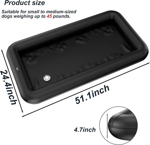 عوامة للكلاب لحمام السباحة، طوف للكلاب قابل للنفخ، عوامة للكلاب الصغيرة، حمام سباحة للكلاب قابل للطي للحيوانات الأليفة والسباحة في الصيف (أسود) in Kuwait