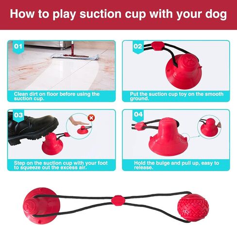 Three Pcs Set of Suction Cup Dog Toy for Aggressive Chewers Large Breed Interactive Toys Tug War Indestructible Puzzle, Kattypet Brand Sturdy and Bite Resistant, Multi-colored in Saudi Arabia