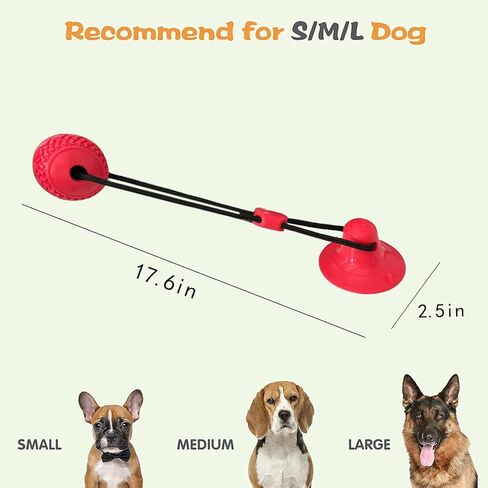 Three Pcs Set of Suction Cup Dog Toy for Aggressive Chewers Large Breed Interactive Toys Tug War Indestructible Puzzle, Kattypet Brand Sturdy and Bite Resistant, Multi-colored in Saudi Arabia