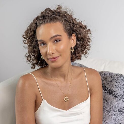 Sash & Soph Infinity Heart Earrings, Hanging Heart Earrings for Women, 925 sterling Silver and Cubic Zirconia Dangling Earrings, Jewelry Gifts for Women, Mom, Wife, Girlfriend in Kuwait