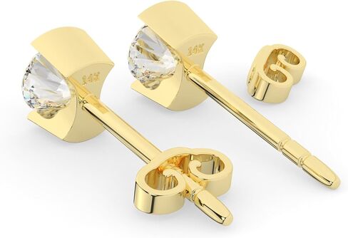 14K Solid White or Yellow Gold Lab Grown Moissanite Diamond Half Bezel Set Stud Earrings | 1.0 or 2.0 CTW | Screw Back or Push Back Posts | Made in USA | By Adora Fine Jewelry in Saudi Arabia