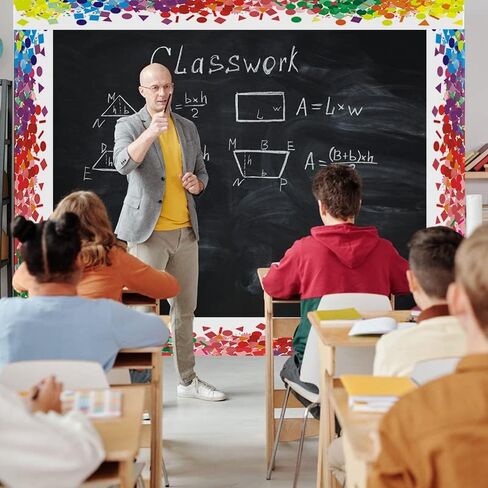 حدود لوحة إعلانات قصاصات فنية بألوان قوس قزح بطول 52.5 قدمًا، زخرفة حدودية ملونة لتزيين الفصول الدراسية. in Kuwait