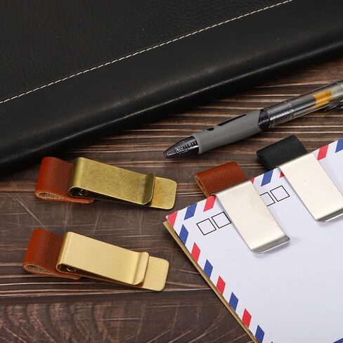 PATIKIL Pen Loop for Notebook, 3 Pack Leather Traveler Journal Notebook Pencil Holder Carved Sleeve Bookmark with Stainless Steel Clip, Silver Black in Saudi Arabia