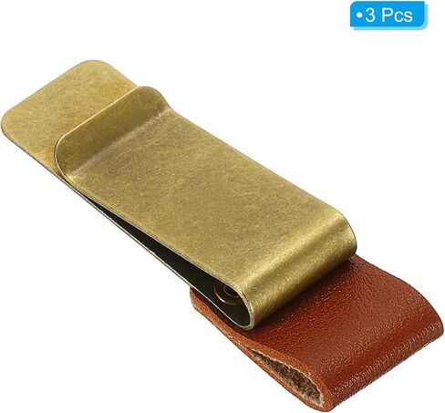 PATIKIL Pen Loop for Notebook, 3 Pack Leather Traveler Journal Notebook Pencil Holder Carved Sleeve Bookmark with Stainless Steel Clip, Silver Black in Saudi Arabia