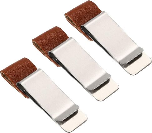 PATIKIL Pen Loop for Notebook, 3 Pack Leather Traveler Journal Notebook Pencil Holder Carved Sleeve Bookmark with Stainless Steel Clip, Silver Black in Saudi Arabia