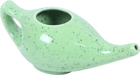 Durable Porcelain Ceramic Neti Pot Hold 230 Ml Water Comfortable Grip | Microwave and Dishwasher Safe eco Friendly Natural Treatment for Sinus and Congestion (Brown Matt) in Saudi Arabia