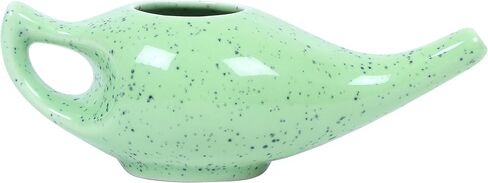Durable Porcelain Ceramic Neti Pot Hold 230 Ml Water Comfortable Grip | Microwave and Dishwasher Safe eco Friendly Natural Treatment for Sinus and Congestion (Brown Matt) in Saudi Arabia