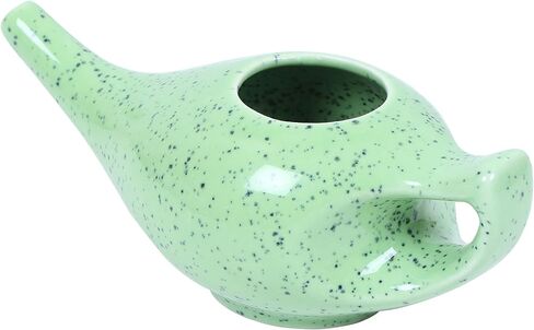 Durable Porcelain Ceramic Neti Pot Hold 230 Ml Water Comfortable Grip | Microwave and Dishwasher Safe eco Friendly Natural Treatment for Sinus and Congestion (Brown Matt) in Saudi Arabia