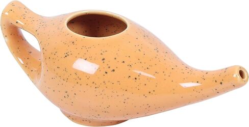 وعاء نيتي من السيراميك والبورسلين المتين المقاوم للتسرب يحمل 300 مل من الماء وقبضة مريحة | آمن للاستخدام في الميكروويف وغسالة الأطباق، علاج طبيعي صديق للبيئة للجيوب الأنفية والاحتقان (حصيرة خضراء) in Kuwait