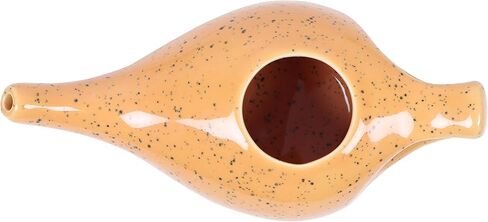 وعاء نيتي من السيراميك والبورسلين المتين المقاوم للتسرب يحمل 300 مل من الماء وقبضة مريحة | آمن للاستخدام في الميكروويف وغسالة الأطباق، علاج طبيعي صديق للبيئة للجيوب الأنفية والاحتقان (حصيرة خضراء) in Kuwait