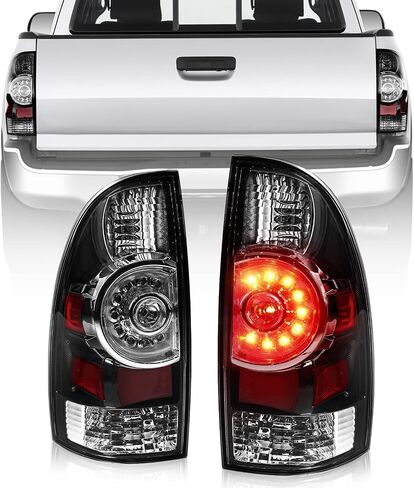 Huray LED Tail Lights Fit for Toyota Tacoma 2005-2015 Taillight Lamp Replacement for 8155004160 8156004160 (Chrome Housing Red lens) in Saudi Arabia