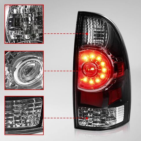 Huray LED Tail Lights Fit for Toyota Tacoma 2005-2015 Taillight Lamp Replacement for 8155004160 8156004160 (Chrome Housing Red lens) in Saudi Arabia