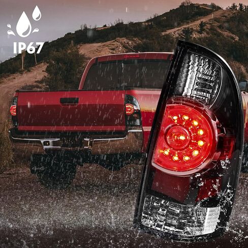 Huray LED Tail Lights Fit for Toyota Tacoma 2005-2015 Taillight Lamp Replacement for 8155004160 8156004160 (Chrome Housing Red lens) in Saudi Arabia