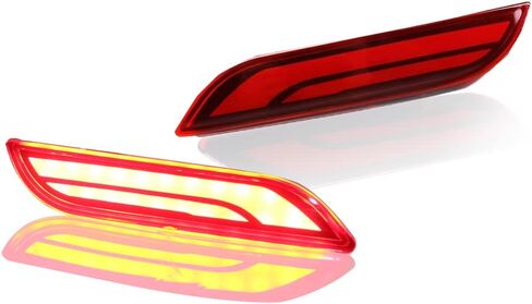 GTINTHEBOX 3D Optic LED Rear Bumper Reflectors Brake Tail Lights and Sequential Turn Signal Lamps for 2018 2019 2020 2021 2022 Toyota Camry - Red Lens in Saudi Arabia