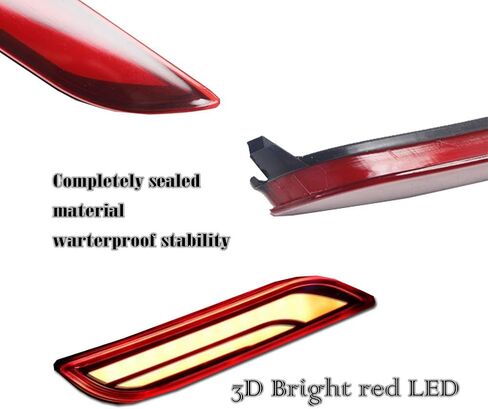 GTINTHEBOX 3D Optic LED Rear Bumper Reflectors Brake Tail Lights and Sequential Turn Signal Lamps for 2018 2019 2020 2021 2022 Toyota Camry - Red Lens in Saudi Arabia