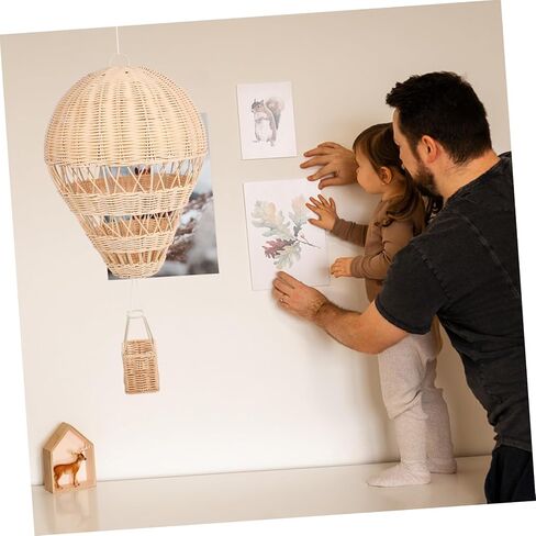 Rattan Hot Air Balloon Wicker Hot Air Balloon Pendant Balloon Centerpieces Rattan Ball Ornaments Hot Air Balloon Basket Home Decoration Hot Air Balloon Garland Chic Party Supplies in Saudi Arabia
