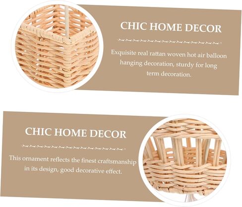 Rattan Hot Air Balloon Wicker Hot Air Balloon Pendant Balloon Centerpieces Rattan Ball Ornaments Hot Air Balloon Basket Home Decoration Hot Air Balloon Garland Chic Party Supplies in Saudi Arabia