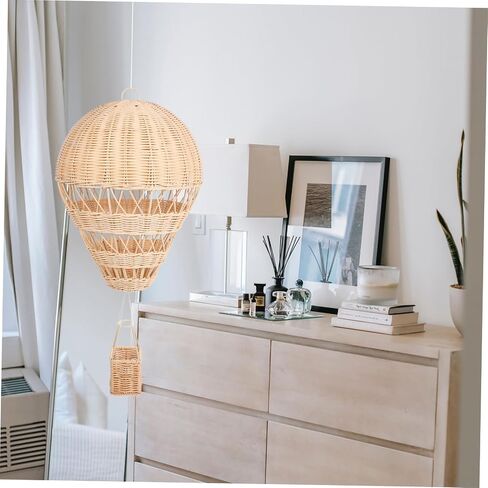Rattan Hot Air Balloon Wicker Hot Air Balloon Pendant Balloon Centerpieces Rattan Ball Ornaments Hot Air Balloon Basket Home Decoration Hot Air Balloon Garland Chic Party Supplies in Saudi Arabia