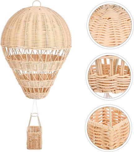 Rattan Hot Air Balloon Wicker Hot Air Balloon Pendant Balloon Centerpieces Rattan Ball Ornaments Hot Air Balloon Basket Home Decoration Hot Air Balloon Garland Chic Party Supplies in Saudi Arabia