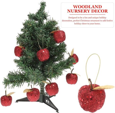 20 قطعة من Garneck قلادة تفاح عيد الميلاد para De Mujer ديكور داخلي لعيد الميلاد صناعي الفقرة زينة شجرة عيد الميلاد زينة بلاستيكية لامعة تفاح in Kuwait