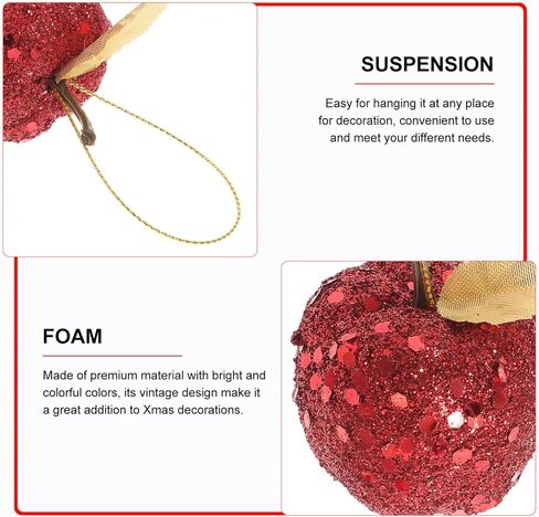 20 قطعة من Garneck قلادة تفاح عيد الميلاد para De Mujer ديكور داخلي لعيد الميلاد صناعي الفقرة زينة شجرة عيد الميلاد زينة بلاستيكية لامعة تفاح in Kuwait