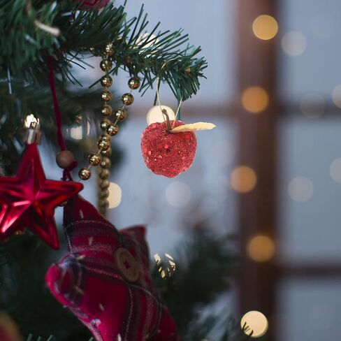 20 قطعة من Garneck قلادة تفاح عيد الميلاد para De Mujer ديكور داخلي لعيد الميلاد صناعي الفقرة زينة شجرة عيد الميلاد زينة بلاستيكية لامعة تفاح in Kuwait